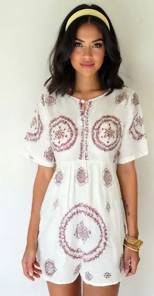 thread work small kurti